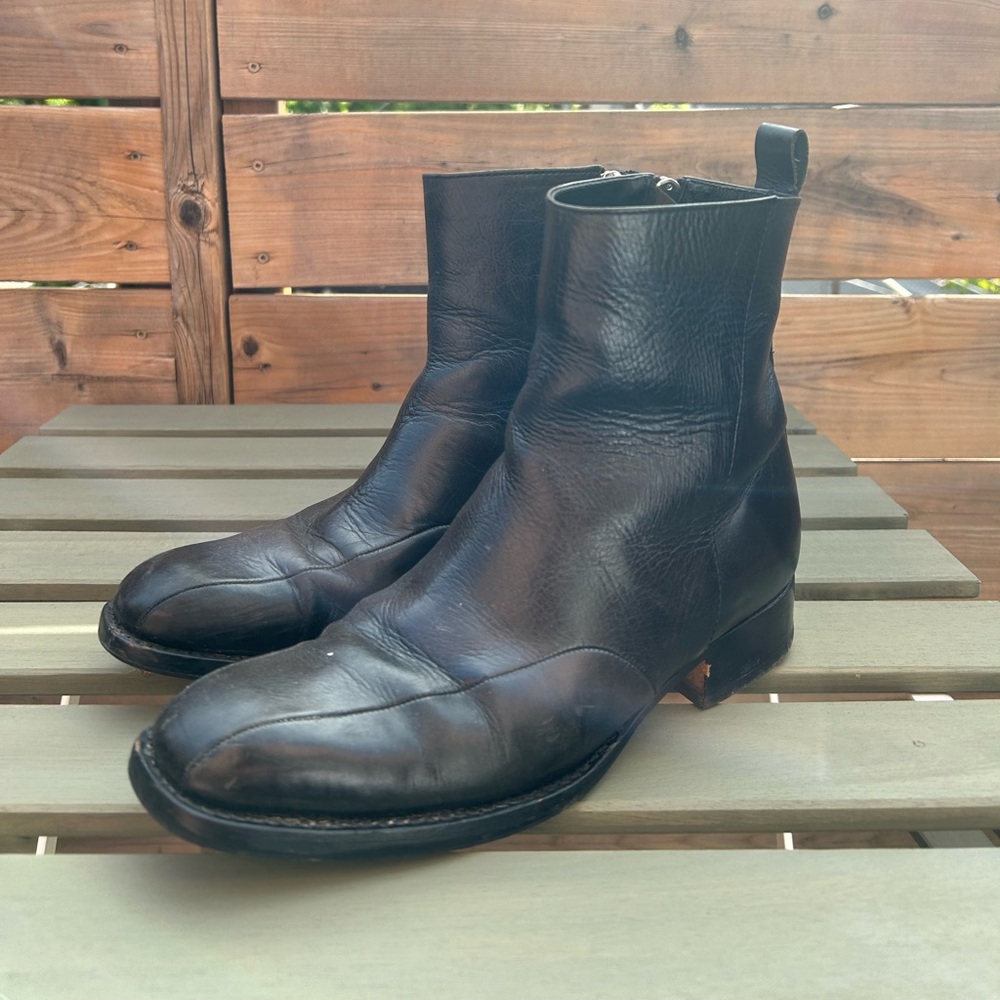 Yohji Yamamoto black leather boot